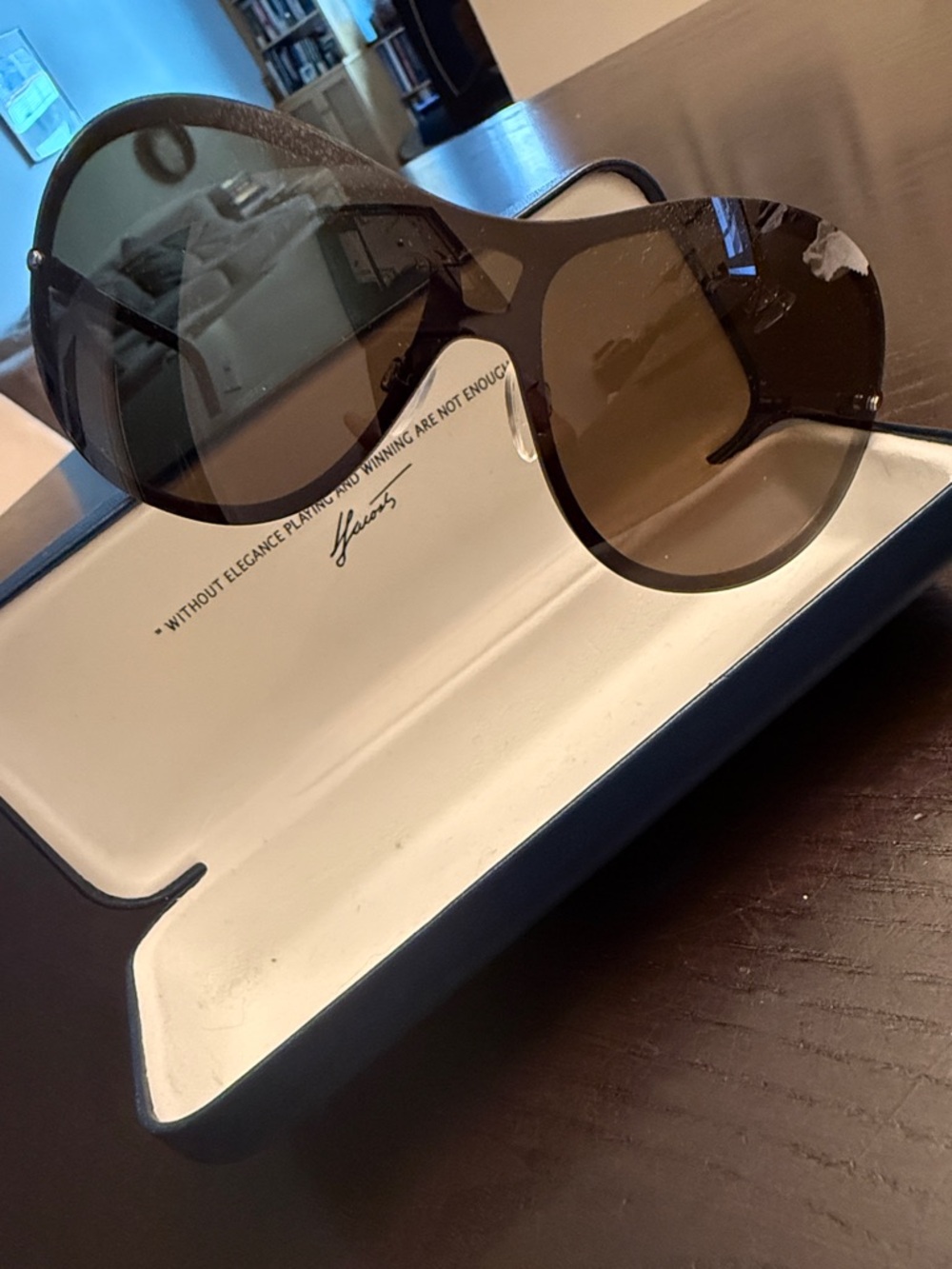 Lacoste wraparound oversized sunglasses